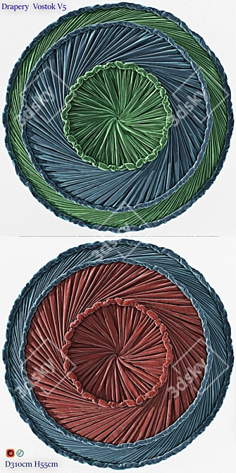 Eastern Style Drapery V5 - Ethnically Inspired Window Decoration 3D model image 2