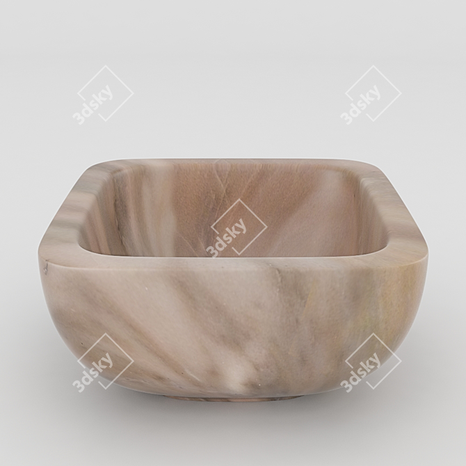 Qurna Marble KM27 - Stylish Wall Basin 3D model image 1