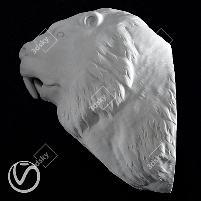 Beaver Plaster Head 3D model image 3