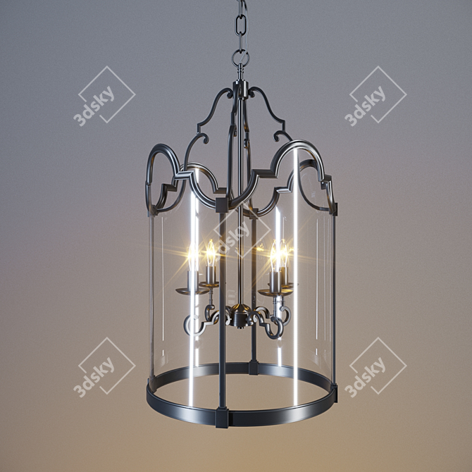 Elegant Albergo Lantern - 45x79cm 3D model image 1