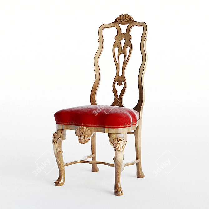 Elegant Provasi Carved Chair 3D model image 1