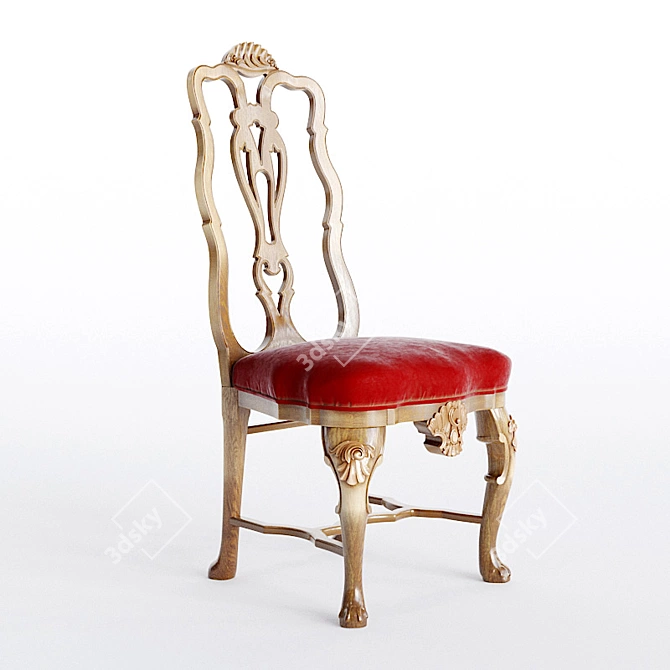 Elegant Provasi Carved Chair 3D model image 2