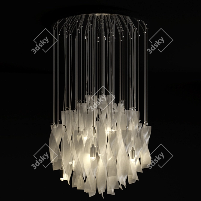 Elegant Glass Pendant Light 3D model image 1