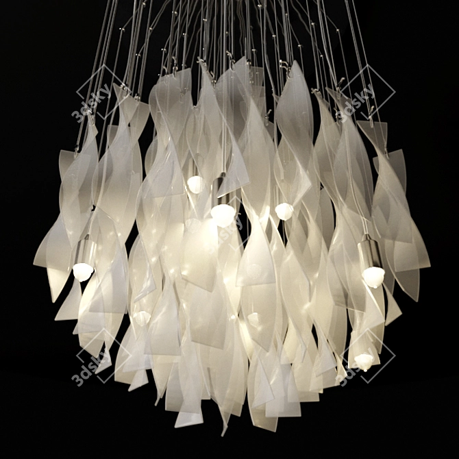 Elegant Glass Pendant Light 3D model image 2