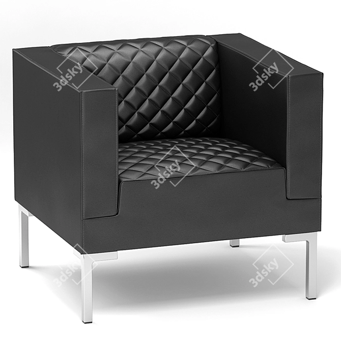 Italian Sitland Matrix Matelassé Single Armchair 3D model image 1