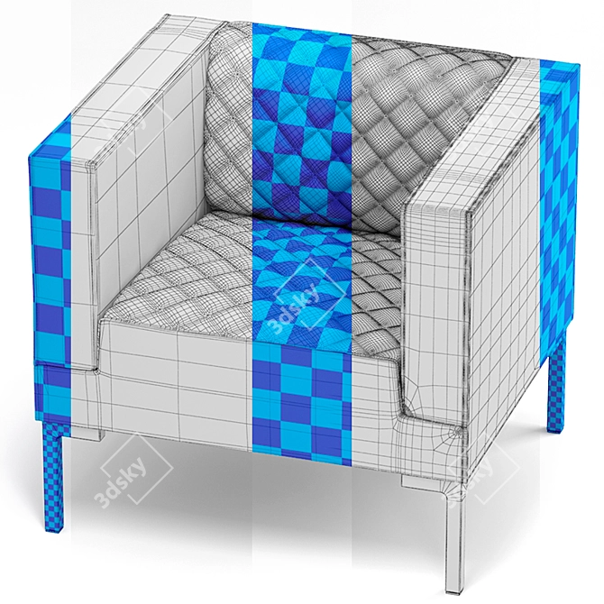 Italian Sitland Matrix Matelassé Single Armchair 3D model image 3