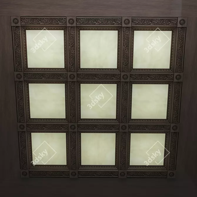 Elegant Onyx Oak Ceiling 3D model image 2