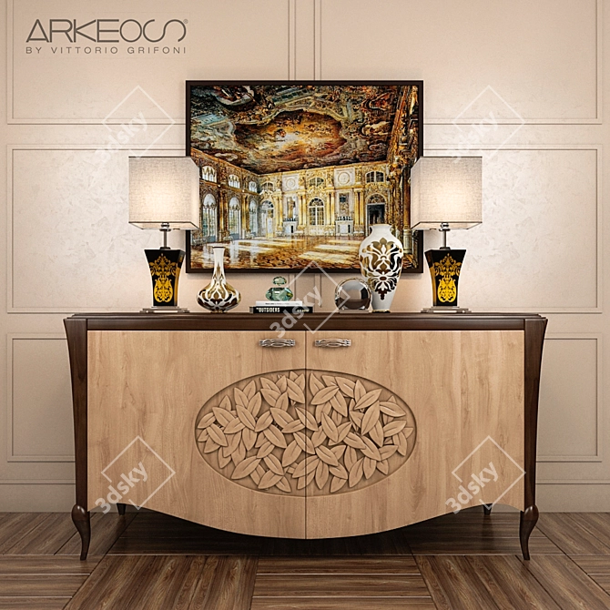 Arkeos KRONOS K100 Sideboard: Elegant Noce Grano 3D model image 1