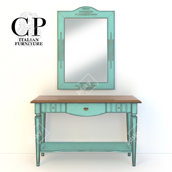 Elegant MetaMorfosi Art Console & Mirror 3D model image 1