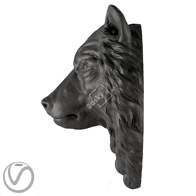 Bear Head Plaster Sculpture 3D model image 3