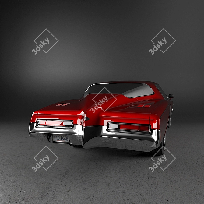 Vintage Buick Riviera Boattail 1972 3D model image 2