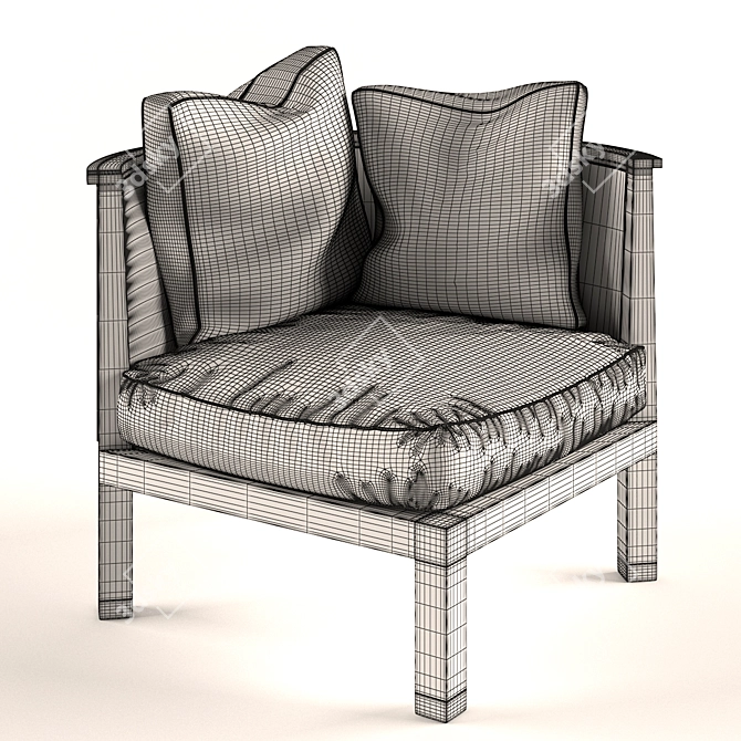 Elegant Flexform Rosetta Armchair 3D model image 3