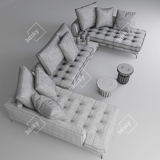 Contemporary Sofa in Brown Tones 3D model image 3