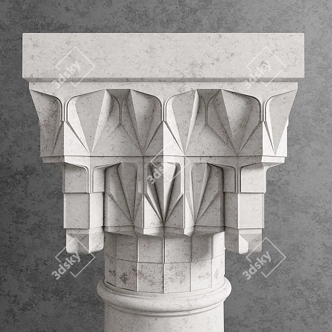 Ottoman-Style Mosque Column 3D model image 1