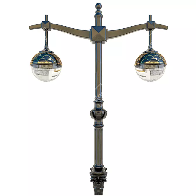 Elegant Lamppost: Polys 22,306 3D model image 2