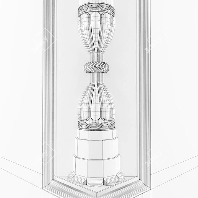 Ottoman-inspired Column Kum Saatleri 3D model image 2