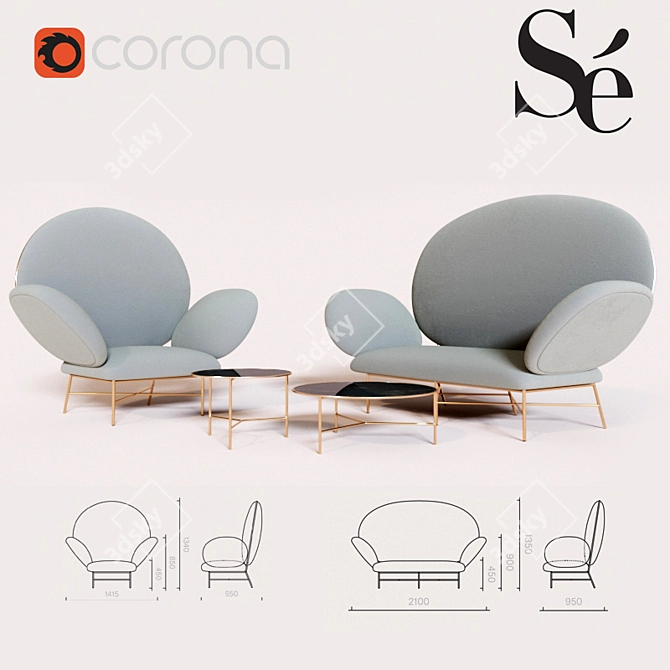 Elegant Stay Sofa: Invitation to Sit 3D model image 3