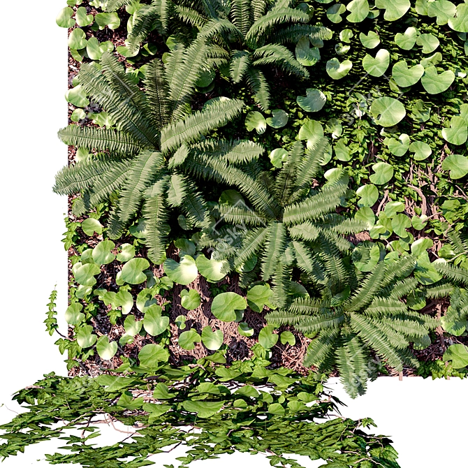 Vertical Garden Wall Panel Decoration 3D model image 1