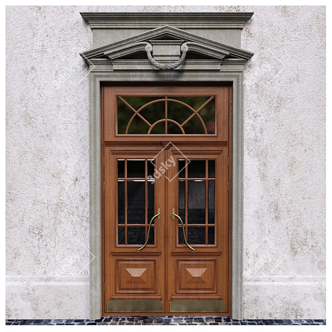 Classic Swing Door for High Openings 3D model image 1