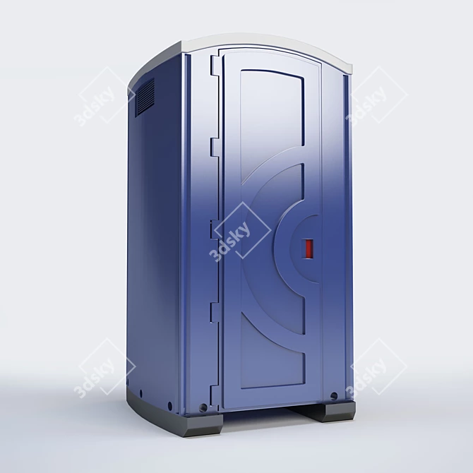 Modern Plastic Toilet Cubicle 3D model image 2