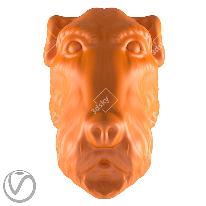 Adorable Fox Terrier Head Sculpture 3D model image 2