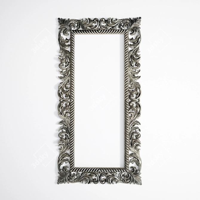 Elegant Carved Mirror Frame 3D model image 1