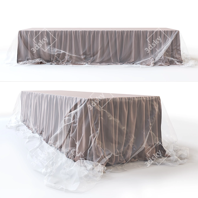 Elegant Wedding Table Drapery 3D model image 1