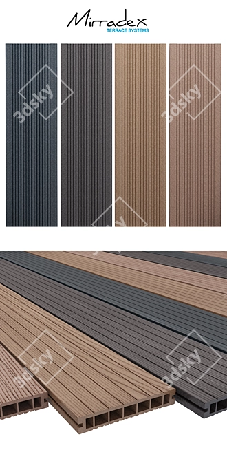 Mirradex Slip Decking: Durable and Stylish Terrace Boards 3D model image 2