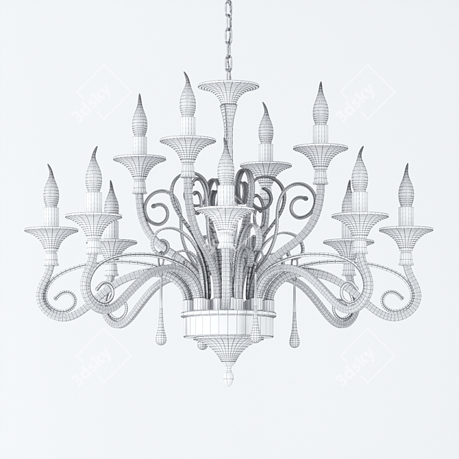 Jago Royal NCS 416 - Elegant Chrome Chandelier 3D model image 2