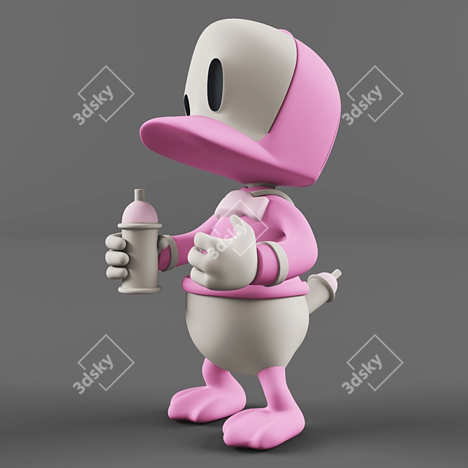 Quirky Capduck Vinyl Toy 3D model image 1