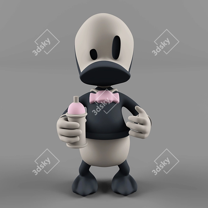 Quirky Capduck Vinyl Toy 3D model image 3