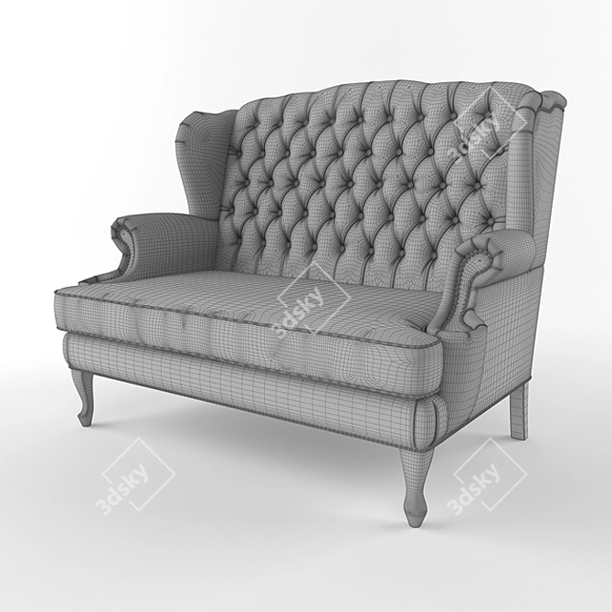 Largo Ottoman: Wide, Deep, and Stylish 3D model image 3