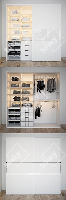 Mebelux Netto Wardrobe 240-60-250 3D model image 3