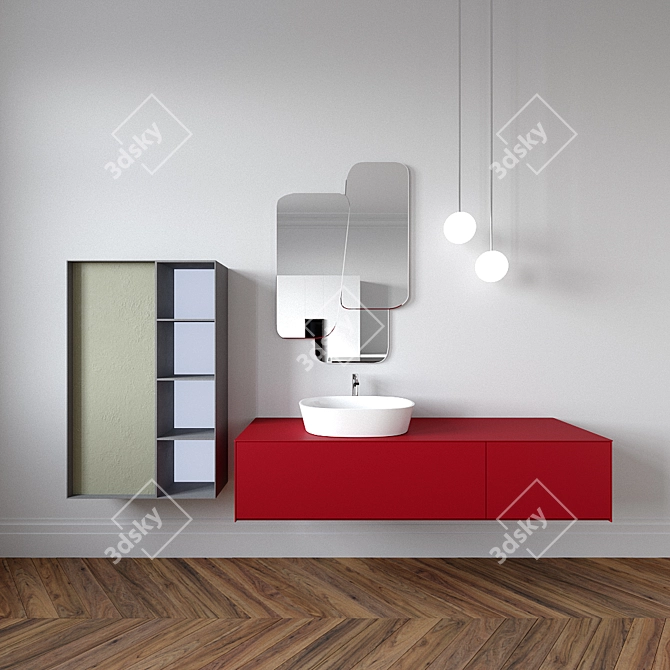 Enea Modern Bathroom Set 3D model image 1