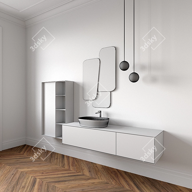Enea Modern Bathroom Set 3D model image 2