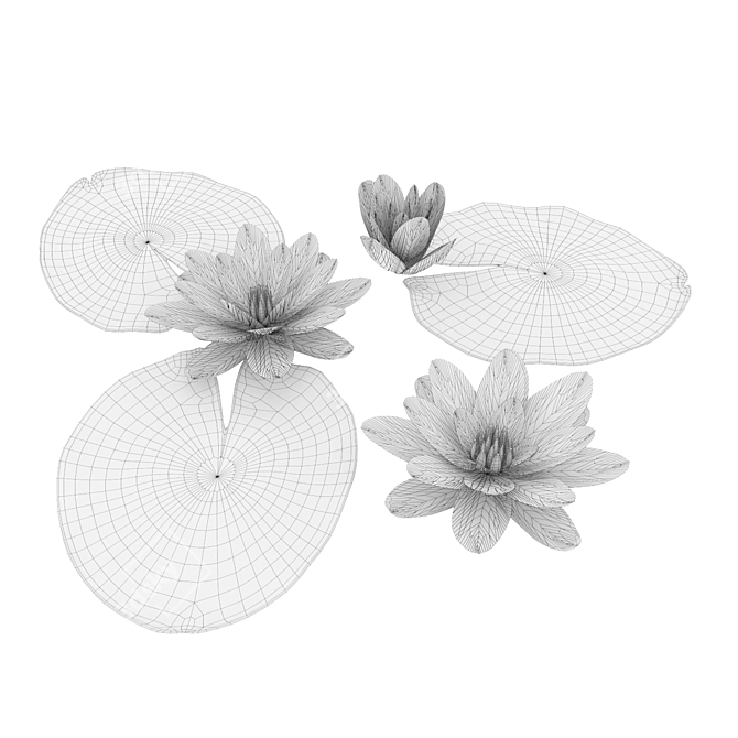 Water Lily Sculpture- Handmade for Fisherman's Hut Scene 3D model image 2