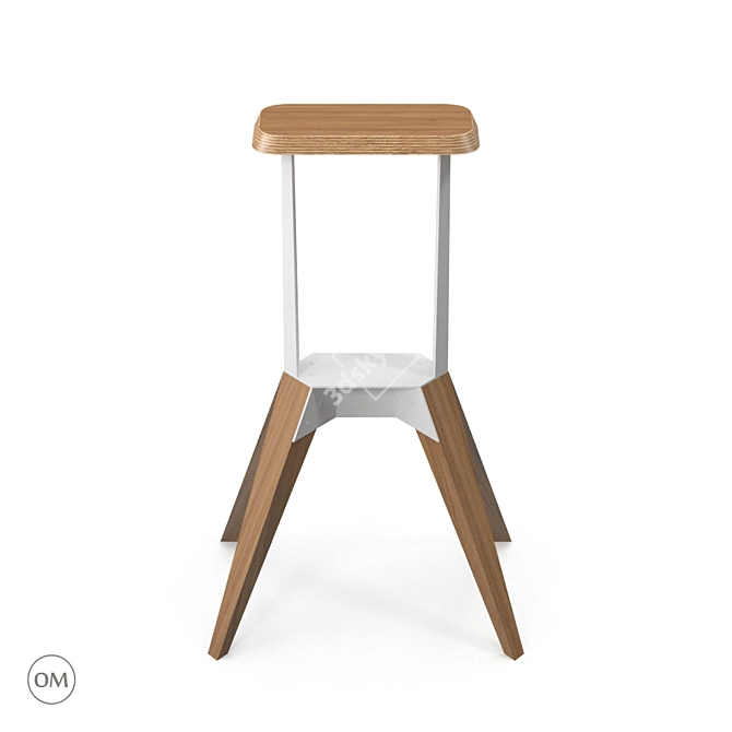 Sleek and Modern K4 Barstool 3D model image 3