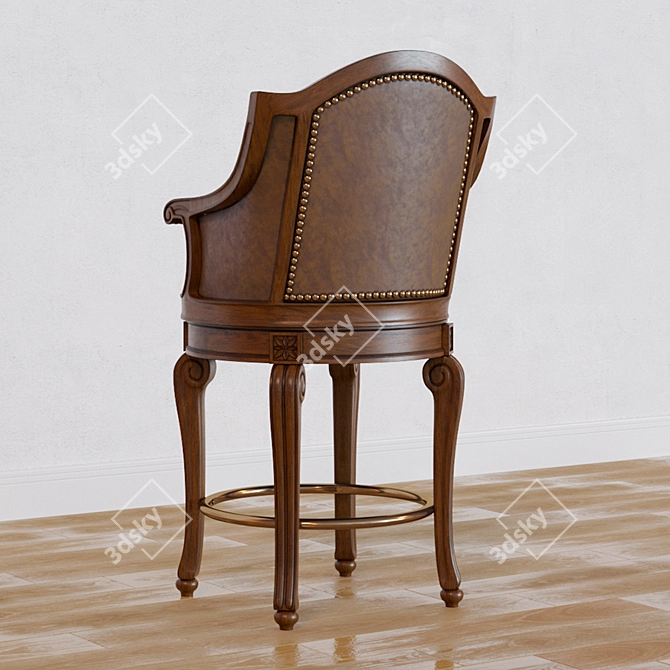 Elegant Swivel Counter Stool 3D model image 2