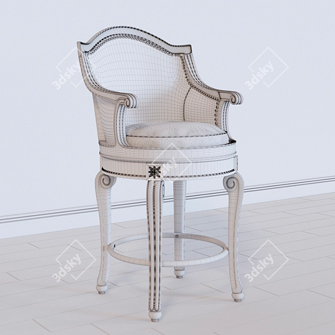 Elegant Swivel Counter Stool 3D model image 3
