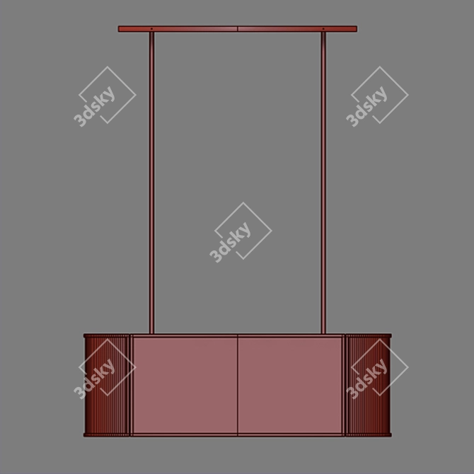 Industrial Metal Trough Chandelier 3D model image 2