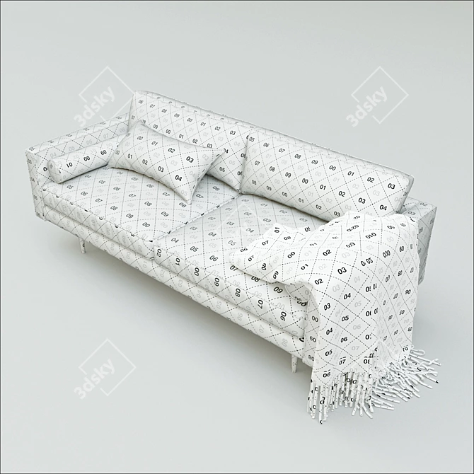Monroe Mid-Century Sofa: Sleek and Timeless 3D model image 3