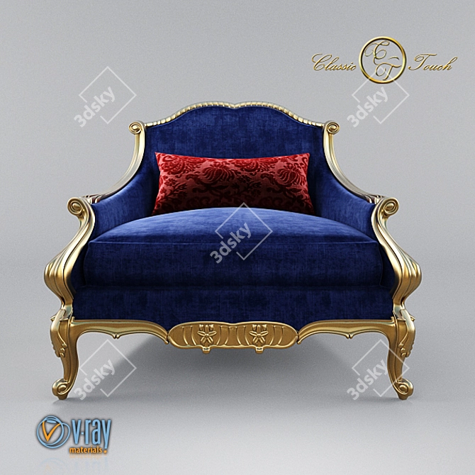 Blue Bliss Armchair 3D model image 3