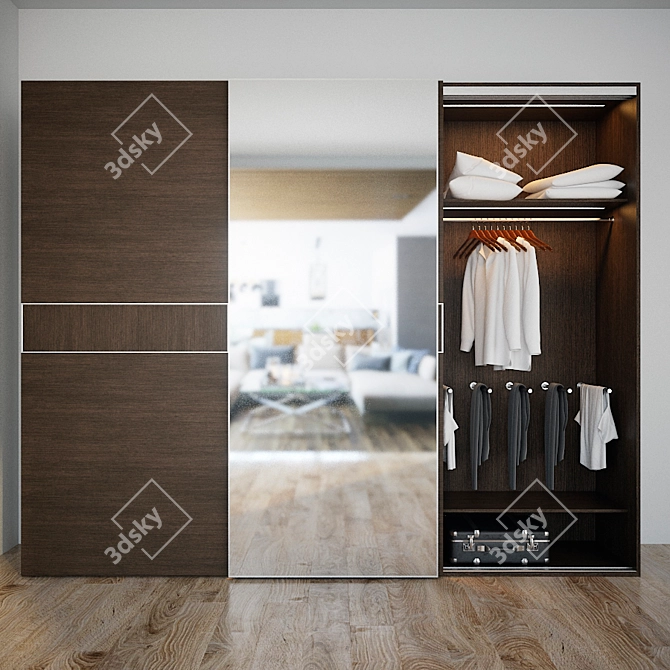 Mebelux Fiorente Wardrobe: 300-60-240 3D model image 1