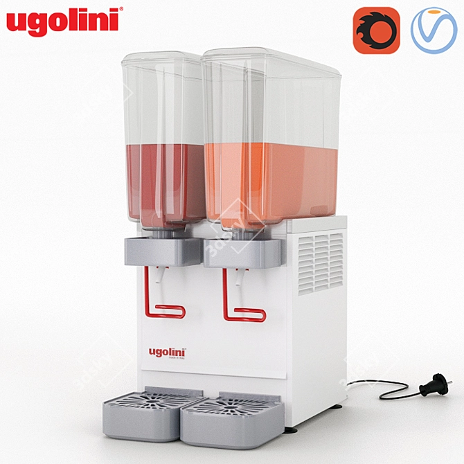 UGOLINI Artic V1 5-2 Dispenser: Dual Bowl, 5L Capacity 3D model image 1