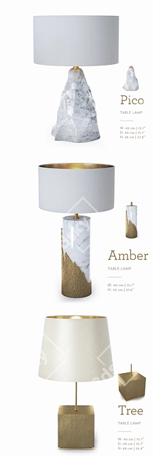 Elegant Amber, Pico, Tree Lamps 3D model image 2