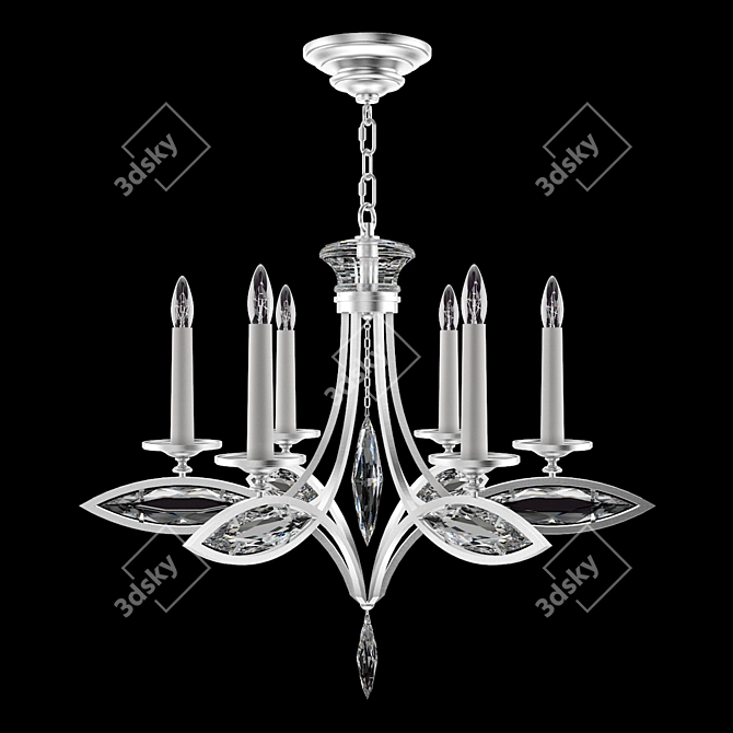 Marquise Platinized Chandelier, 843540-12 3D model image 1