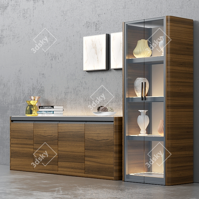 Solida Low Cabinet: Sleek & Stylish Storage 3D model image 2