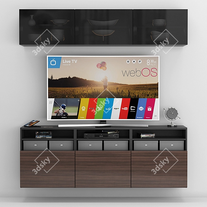 Minimalist Modern TV Stand by IKEA 3D model image 1
