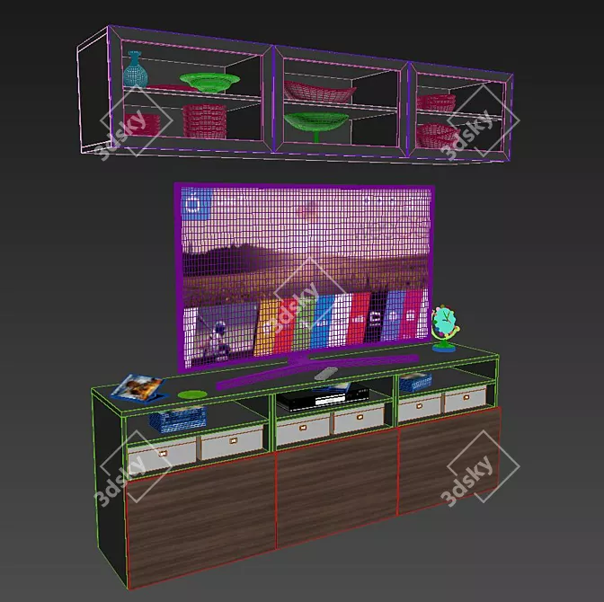 Minimalist Modern TV Stand by IKEA 3D model image 2