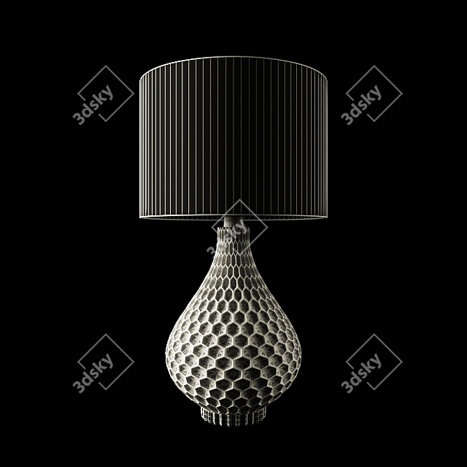 Elegant Glazed Hexagon Table Lamp 3D model image 2